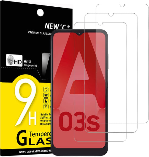 NEW'C [3 Pack Designed for Samsung Galaxy A03 / A03s Screen Protector Tempered Glass, Case Friendly Anti Scratch Bubble Free Ultra Resistant...