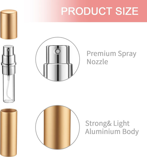 14 Pieces Travel Perfume Mini Refillable Spray Perfume Bottle Portable Perfume Bottle with 10 Pieces Perfume Refill Pump Perfume Dispenser Pump Tr...