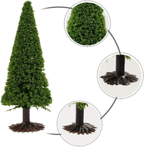 S0701 15pcs Dark Green Pine Model Cedar Trees and 8pcs Model Cows for Model Railroad Scenery Landscape Layout HO OO Scale New...