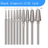 ?????? ???? 10 Pcs Ball Nosed Cone Shape Diamond Burr, 3/32'' Shank Stone Carving Bits Rock Setting Burs for Rotary Tools...