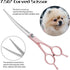Professional Dog Grooming Scissors Set, 4 in 1 Dog Grooming Scissors Kit, Curved Dog Scissors Pet Thinning Shears, Pink...