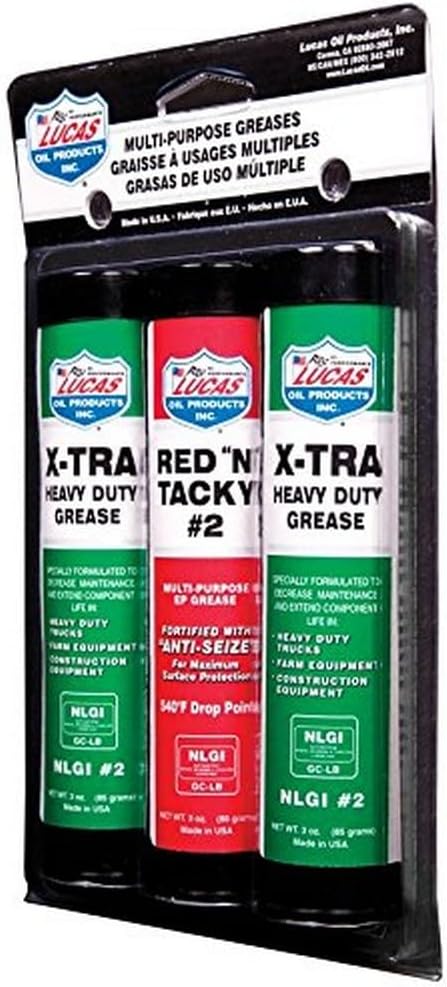 Lucas Oil 10315 Multi-Purpose Grease Combo Pack - 1 Red N Tacky 3 Ounce, 2 X-Tra HD 3 Ounce...