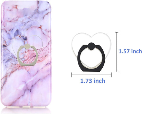 Transparent Heart Cell Phone Ring Holder Kickstand,360 Rotation Clear Heart Cell Phone Finger Ring Grip Stand for Phones,Pad...