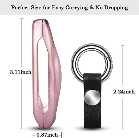 QBUC for Tesla Key Fob Cover with Keychain Compatible with Tesla Model S/3/Y Keyless Protection Case Smart Remote Accessory (Pink)...