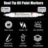 White Paint Pen White Paint Marker - 2 Pack Dual Tip Oil Based White Permanent Markers,Extra Fine Tip & Medium Fine Tip(0.7mm & 3mm),Quick Drying,...