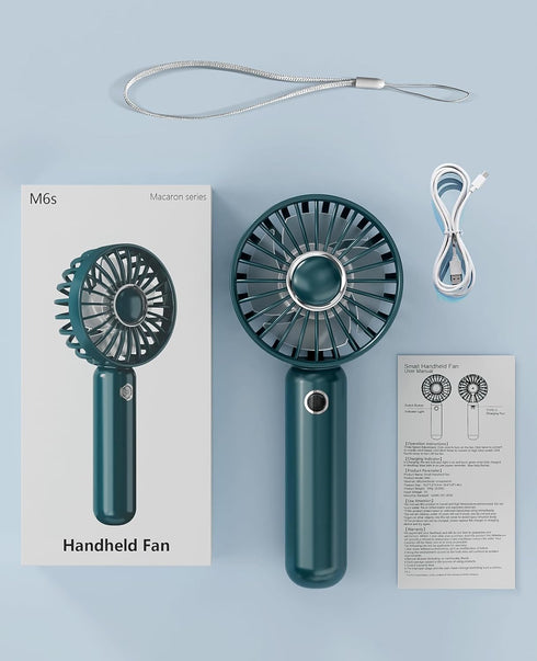 Mini HandHeld Portable Fan, Small Personal Battery Operated Fan Lash Fan Quiet usb Rechargeable 3 Speed Adjustable for Outside Travel Patios Indoo...