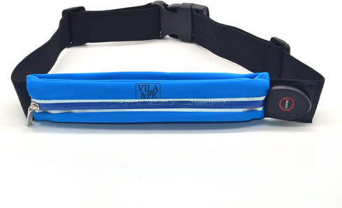 VILA&PE LED Reflective Running Belt Pouch with USB Rechargeable Light, Reflective Running Gear for Men, Women,Phone Holder for Runners,Visibility ...