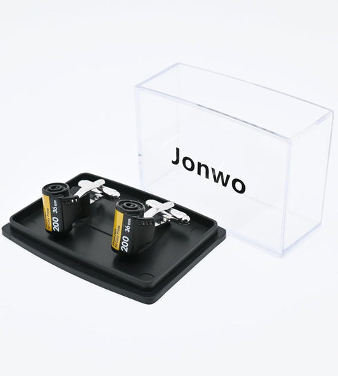 Funny Camera Roll Film Cufflinks for Men Dress In Gift Case Unique Black Men's Cufflinks Set for Wedding Party Birthday Anniversary Dress...
