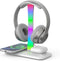 5 in 1 Headphone Stand with 15w Wireless Charger, Fast Wireless Charging Station Headset Holder for iPhone 15/14/13/12/11/XS/XR/X, Air Pods 3/2/Pr...