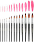 Transon 13pcs Round Paint Brush Set Synthetic Bristle Complete Round Brush Set for Watercolor Acrylic Gouache Ink Tempera...