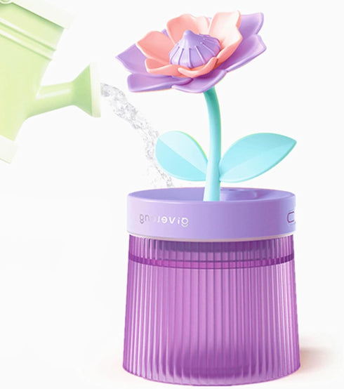 260ml Desk Portable Mini Humidifier Bedroom Cute, Personal USB Small Humidifier with Flower, Quiet, Cool Mist, Auto Off, Colorful Light,Top Fill A...