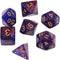7Pcs/Set Purple Dichromatic D4 D6 D8 D10 D12 D20 Polyhedral Dices Numbers Dials Desktop Board Game Dice Bags with Drawstring Role Playing Dice Dic...