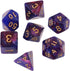 7Pcs/Set Purple Dichromatic D4 D6 D8 D10 D12 D20 Polyhedral Dices Numbers Dials Desktop Board Game Dice Bags with Drawstring Role Playing Dice Dic...
