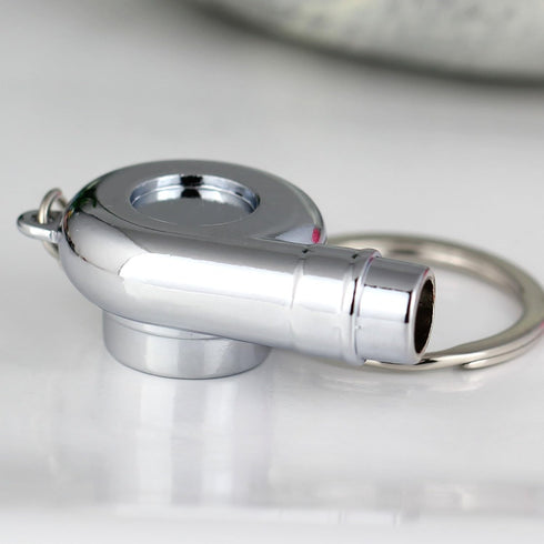 maycom Creative Spinning New Chrome Polished Silver Turbo Turbocharger Keychain Key Chain Ring Keyring Keyfob,make Whistle Sound...
