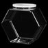 Uiifan 1 Piece Hexagonal Plastic Candy Jar with Lid Cookie Jar Clear Hexagonal Candy Containers for Snacks, Cookies, Dog Food, Craft and Sewing Su...