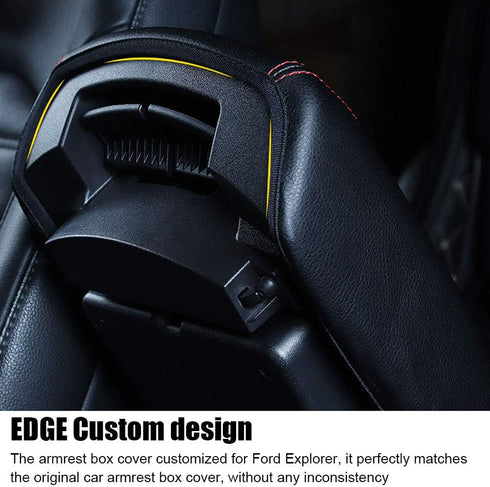 XITER Car Armrest Cover Saver, 1 Pc Center Console Leather Pad Fit for Edge 2015-2024, Central Console Armrest Box Protector Interior Accessories ...