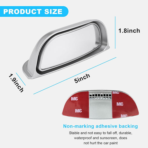 2 PCS Back Passenger Rear View Mirror, Adjustable Wide Angle Blind Spot B-Pillar Mirror, Side View Mirror with Convex Surface, Car Accessories for...