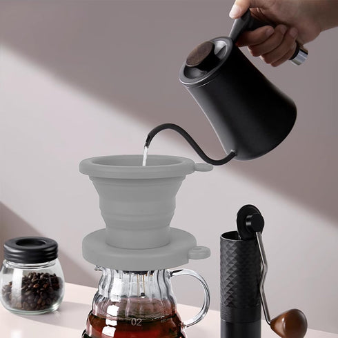 Food-Grade Silicone Travel Coffee Maker, Collapsible Portable Coffee Filter Cup, Suitable for Mountain Climbing, Office, Camping and Other Scenes ...