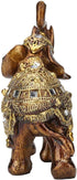 Golden Elephant Statue, Resin & Wood Grain Collectible Figurine, Feng Shui Lucky Elephant Sculpture for Home TV Cabinet...