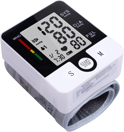 Wrist Blood Pressure Monitor Automatic Wrist Bp Monitor Talking Blood Pressure Cuff for Home Use Adjustable Cuffs for Adult Electronic Digital Lar...