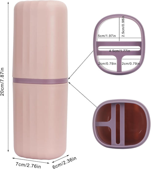 Travel Toothbrush Case,2pcs Travel Toothbrush Cup Holder Toothpaste Storage Containers, Portable Toothbrush Case for Travel Camping Business Schoo...