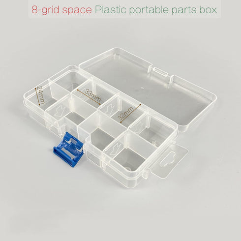 4 Pack 8 Grids Plastic Bead Organizer Box/Clear Crafts Thread Storage Containers with Removable Dividers (Free Letter Stickers)...
