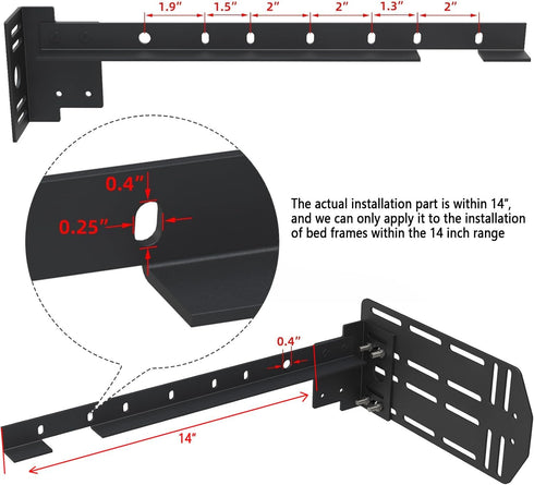 Bed Frame Footboard Extension Brackets Set Attachment Kit - Fit for Twin, Full, Queen, or King Size Beds...