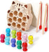 Toddler Montessori Toy Wooden Fishing Game for Kids 1 2 3 Year Old, Preschool Educational Hand Eye Coordination Skill Activity Learning Toy for To...