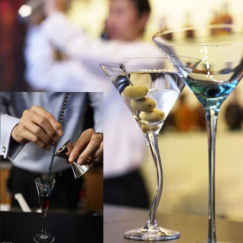 2 Pieces Cocktail Spoon Mixing Spoon Stirring Spoon Iced Tea Spoon Coffee Spoon Long Handle Bar Spoon Stainless Steel Spiral Cocktail Stirrer Coff...