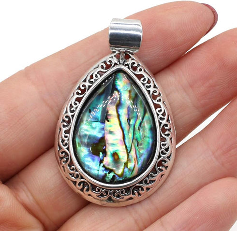 LHJ 4 Pcs Natural Stone Pendants Waterdrop Shape Mixed Crystal Agate Stone Charms Hollow Alloy Base for Jewelry Making Necklace Earrings...