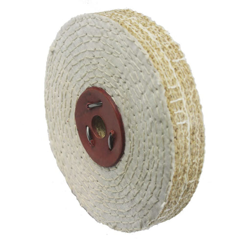 ?????????????? 6'' x 1'' Spiral Sewn Rigid Sisal Buffing Wheel - 5/8 Inch Arbor Hole Rigid Sisal Buffing Polishing Wheel for Bench Grinder, Die Gr...
