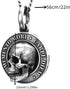 3D Skull Pendant Necklace for Men Memento Mori Goth Punk Carpe Diem Inspirational Gifts...