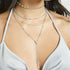 Layered Long Choker Necklace Silver Rhinestone Y Drop Necklaces Sparkly Crystal Lariat Necklace Chain for Women...