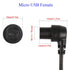 QIANRENON 90° Micro USB Panel Flush Mount Waterproof Extension Cable Micro USB 5 Pin Right Angle Male to Female Connector for Fixied on Dashboard ...