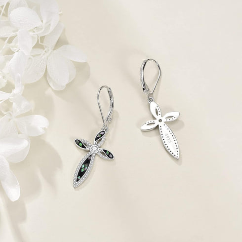 Cross Earrings 925 Sterling Silver Cross Dangle Drop Earring Gifts for Women...