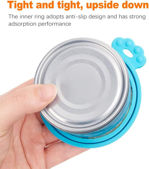 ZukoCert 4-Pack Cat Dog Food Can Lids, Pet Food Can Lids Fit Three Different Size Standards, With Two Spoons, Fits Most Cat And Dog Cans...