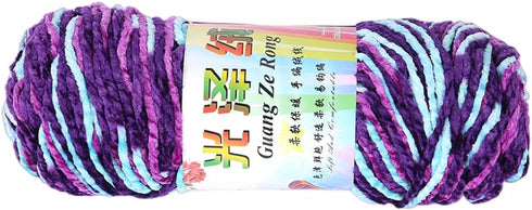 Multicolor 200g/Roll Velvet Yarn Polyester Blended Cotton Chenille Crochet Knitting Yarn Soft Baby Yarn Thread Thick Scarf DIY Hand-Knitted......