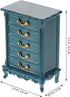 1pcs Miniature Chest of Drawers: Dollhouse Blue Tall Drawer Cabinet 1:24 Scale Mini Nightstand for Doll House Accessorie 2.12in ABS...