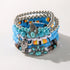 Todu 5 Pcs Western Cowgirl Turquoise Beaded Stretch Cow Boot Feather Charm Bracelets Bohemian Stackable Summer Beach For Women Jewelry Gift...