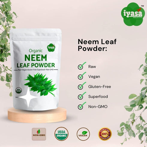Organic Neem Powder, USDA Certified Ayurveda Herb, Promotes Healthy Hair,Clear Skin, DIY Toothpaste Resealable Pouch of 8 oz...
