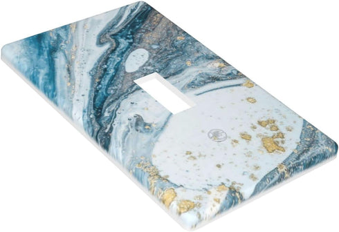 Blue Marble Light Switch Cover 1 Gang Wall Plate Single Toggle Switch Plate Covers, Abstract Decorative Light Switch Plates for Office Home, 4.50 ...