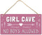 Girl Cave Sign, Teen Girls Room Decor, 12 * 6 Wall Hanging Decoration, Girls Only No Boys Allowed Except Daddy for Little Girls Bedroom...