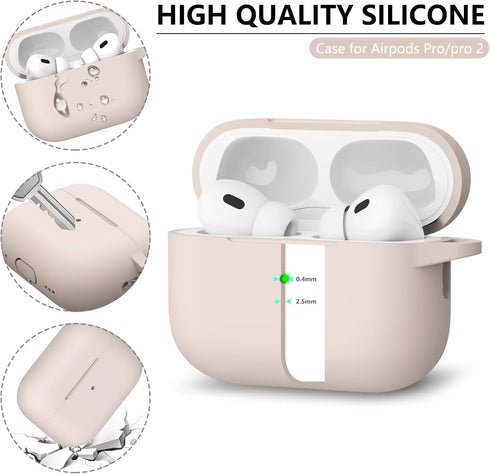 AirPods Pro Case Cover with Cleaner Kit,Soft Silicone Protective Case for Apple AirPod Pro 2nd/1st Generation Case for Women Men,AirPods Pro 2/Pro...