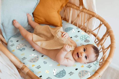 GRSSDER Stretchy Ultra Soft Fitted Bassinet Sheet Set 2 Pack, Universal Fit for Bassinets Baby Cradle Moses Basket Oval Rectangle Pad/Mattress, Ha...