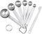 Upgrade Stainless Steel Measuring Spoons Set, Small Tablespoon, Teaspoons, Set 6 with Bonus Leveler, Etched Markings and Removable Clasp for Dry a...