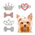 DaFuEn Dog Hair Clips Hair Bows for Small Dogs Puppy Crown Barrettes Girl Dog Tiara Crystal Rhinestone Dog Hair Accessories for Chihuahua Yorkie S...