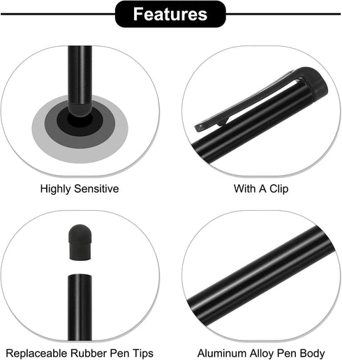 MECCANIXITY 5pcs Stylus Pens for Touch Screens Universal Capacitive Stylus Pencil Sensitivity for Phone Tablet All Capacitive Touch Screen Device,...