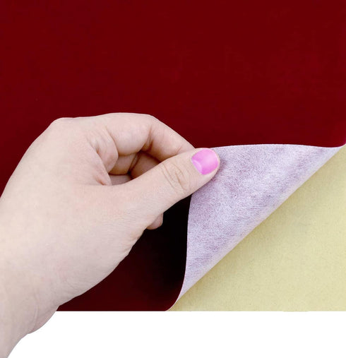 Self Adhesive Felt Fabric, Soft Velvet Drawer Liner, DIY Velvet Fabric for Art & Crafts, Jewelry Box Felt Liner, Solid Color Felt Wallpaper 17.78X...