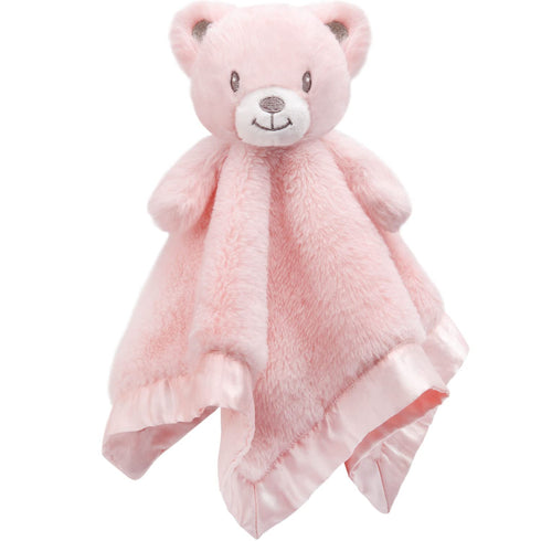Bear Baby Security Blanket Soft Baby Lovey Fluffy Blanket for Girls Lovie Snuggle Toy Baby Cuddly Bear Stuffed Gift for Newborn Infants Pink 13.5 ...