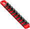 Ernst Manufacturing 8-Inch Magnetic Socket Organizer with 9 3/8-Inch Twist Lock Clips, Red (8411M-Red-3/8)...